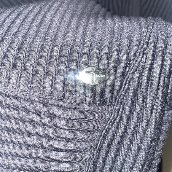 TAHARI SPORT Sweater Womens Small Black Ribbed Flared Sleeve Pullover Mock Neck - Picture 4 of 11